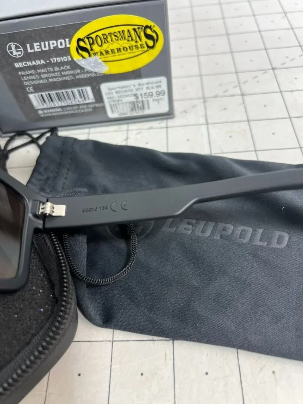Leupold Becnara Matte Black Sunglasses w/Bronze Mirror Polarized Lens & Case New